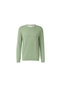 s.Oliver - Strickpullover, Rundhals-Ausschnitt, Logo-Stickerei, für Herren - BLACK/GREY