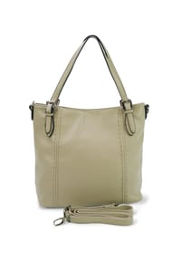 HARPA - Schultertasche LUGANA mit stylischen Ziernähten - autumn cognac