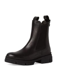 Tamaris - Chelsea Boots, Leder, Blockabsatz, für Damen - 003 BLACK LEATHER