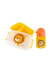 sigikid® - Kindergarten-Set Trinkflasche & Brotdose ,  für Kinder - gelb löwe