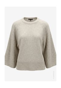zero - Strickpullover mit Fledermausärmeln - Light Beige Melange