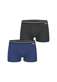 nur die - Boxer Cotton Stretch - ANTHRAZIT / DUNKELBLAU