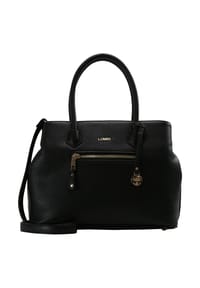L.CREDI Maxima - Henkeltasche "Maxima", Kunstleder, Anhänger, Emblem, für Damen  - schwarz