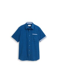 TOM TAILOR - Freizeithemd, Regular Fit, Kurzarm, Kent, für Herren - 40510 SURF BLUE