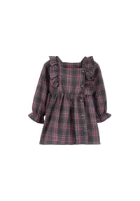 Solang - Kleid mit Karo-Muster - Dunkelgrau Fuchsia