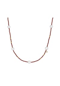 GIORGIO MARTELLO MILANO - Collier mit Süßwasser-Perlen und Ziersteinen, Silber 925 - gold