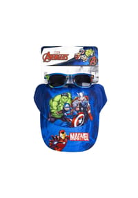 COFI - Marvel Avengers Cap & Sonnenbrille – Perfektes Set für Kinder - Blau Onesize