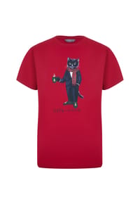 cat e lolette - Rotes T-Shirt Neujahrskatze - rot