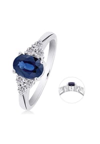 ONE ELEMENT - 0,17 ct Diamant Brillant Safir Ring aus 585 Weißgold - silber