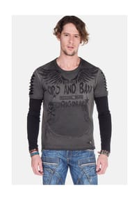 CIPO & BAXX® - Sweatshirts mit Motiv-Print, CL-265 - ANTHRAZIT