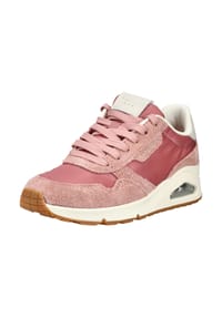 SKECHERS® - Veloursleder/Mesh Sneaker - Pink/Weiß