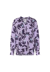 olsen - Bluse mit Tunikaausschnitt und Knopfleiste - Purple Rose