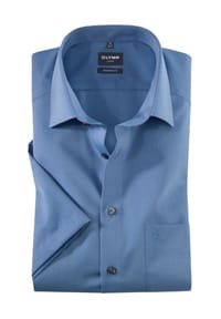 OLYMP - Luxor Businesshemd, Modern Fit, Kent-Kragen, Kurzarm, für Herren - 15 BLAU