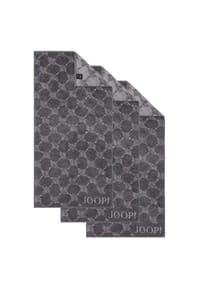 JOOP! - Handtuch Classic / Infinity Kollektion, 3er Pack - 50x100 cm, Walkfrottier - Anthrazit