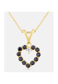 Diamant L'eternel - Kette mit Anhänger, mit schwarzer Saphir, 375 Gelbgold - gold