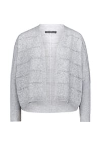 BETTY BARCLAY - Feinstrickjacke mit Pailletten - Light Silver Melange