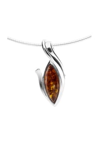 OSTSEE-SCHMUCK® - Halsreif mit Anhänger , Gleiter-Rikke , Silber 925/000 - silber