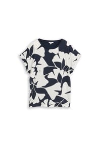 TOM TAILOR - T-Shirt, Rundhals-Ausschnitt, für Damen - 40118 NAVY GINKGO
