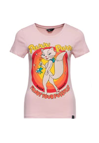QUEEN KEROSIN - T-Shirt mit Statement-Print I'm Not Your Pussycat - rosa