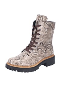 rieker - Lederimitat Stiefelette - Schwarz/Beige