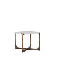 GINER & COLOMER - Marmor-Couchtische, 71 cm, moderner eleganter Stil – 46 x 71 x 71 cm - Gold