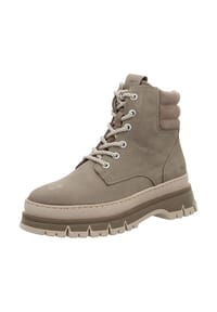 Tamaris - Schnürstiefeletten, Leder, für Damen - 341 TAUPE