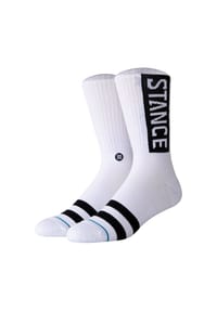 STANCE - Unisex Socken - OG Crew, Logo, Crew Socken mit Streifen - Weiß