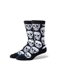 STANCE - Unisex Socken - Static Skull Crew, Totenkopf, Crew Socken - Schwarz/Weiß
