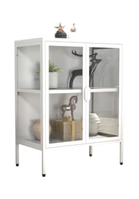 VCM. - Glasvitrine stehend | Vitrine Glas mit ESG-Sicherheitsglas | Maße ca. H. 80 x B. 60 x T. 35 cm | Standvitrine Glas | Modern und platzsparend | Glas Vitrinenschrank – Floka S - 