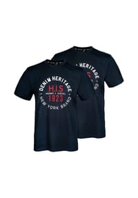 H.I.S - T-Shirt Denim Heritage Big Logo - black