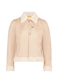 CARTOON - Bikerjacke mit Kunstfellkragen - beige
