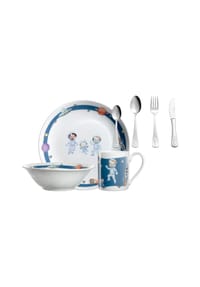 LEONARDO Kindergeschirr Set mit Besteck BAMBINI AVVENTURA - BAMBINI - blau