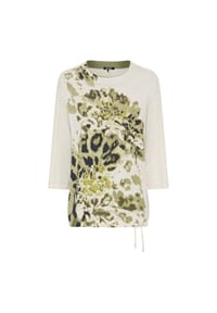 olsen - Shirt mit Panneaux-Print und Tunnelzug - Moss Green