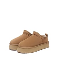 EVERAU® - Damen Klassische Ultra Mini Plattform-Boots – Partridge - CHESTNUT