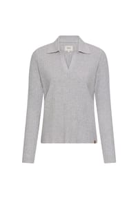 camel active - Jersey-Shirt mit geripptem Kragen - Beige