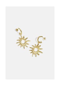 Adelia's - Ohrringe Ohrhänger mit Sonnenanhänger aus Edelstahl - goldfarben