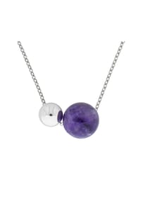 zeeme GEMSTONES - Collier 925/- Sterling Silber 1 Amethyst - weiß