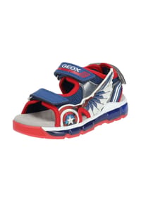 GEOX - Lederimitat/Mesh Sandalen - Blau/Rot
