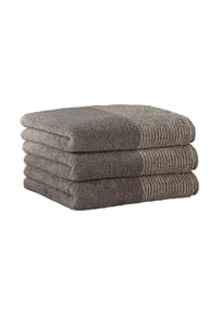 Cawö - Gästetuch, 3er Pack - Luxury Home, C Two-Tone, 30x50 cm, Walkfrottier - Basalt