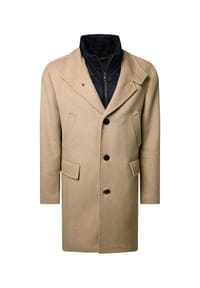 pierre cardin - Mantel mit hohem Kragen - Anthra