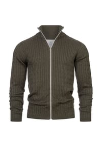KRONSTADT - Strickjacke KSCable Zip - Black