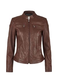 7eleven - Lederjacke SEGRETA mit Ziersteppungen - Cognac