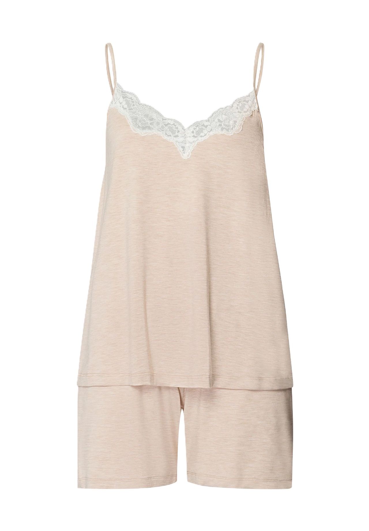 Hanro Natural Elegance Shorty Spitzen-Details Für Damen Beige Xs