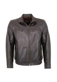 MADDOX - Herren Lederjacke Blouson Lammnappa dunkelbraun - dunkelbraun