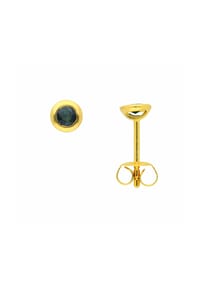 Adelia's - Damen 585 Gold Ohrringe   Ohrstecker mit Safir - blau