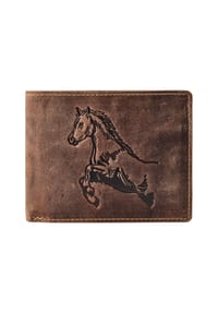 GREEN BURRY Horse - Horse Geldbörse Leder 12 cm - brown