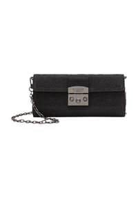 L.CREDI - NADI Clutch, Glitzer, Ketten-Trageriemen, für Damen - SCHWARZ