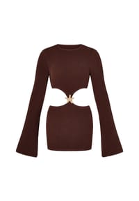 MODA MINX - Partykleid Scrunch Starfish mit tollem Seestern-Element - brown