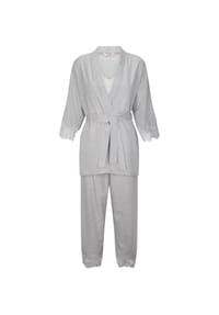 GOLDENBAY - Sleepwear-Set Gown, Camisole & Pants Emily - Grey