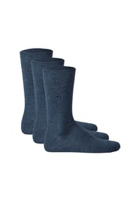 TOM TAILOR - Herren Socken, 3er Pack - Basic, Baumwollmischung, einfarbig - Blau